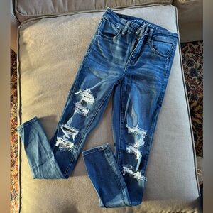 American Eagle Ne(x)t Level Stretch high waisted destroyed jeggings